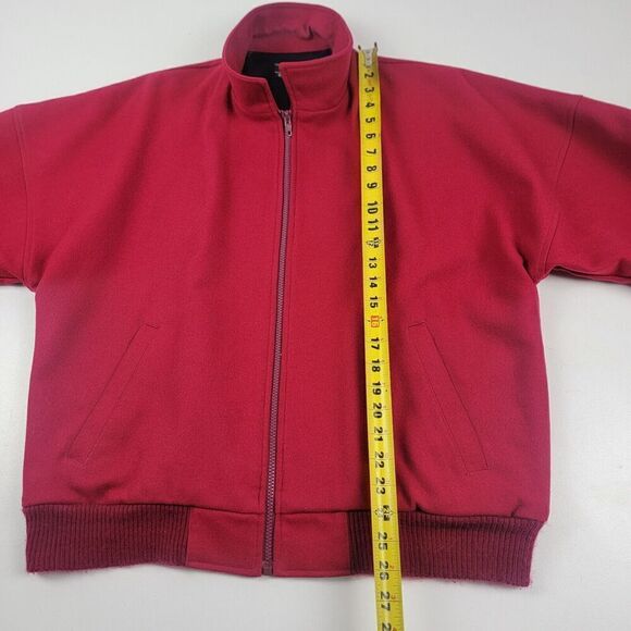 Pendleton Lobo 100% Virgin Wool Bomber Jacket Men's‎ Medium Maroon Red Full Zip - Picture 4 of 12